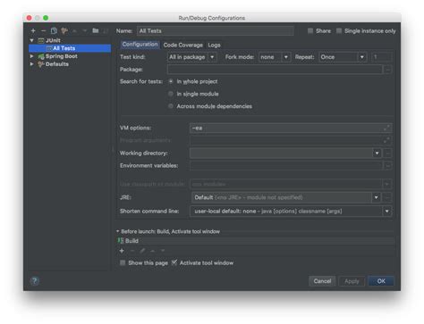 intellij create test package|intellij run all tests.